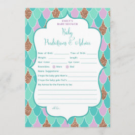 Lila Aqua Sjöjungfru Baby Shower-inbjudan för spel Inbjudningar