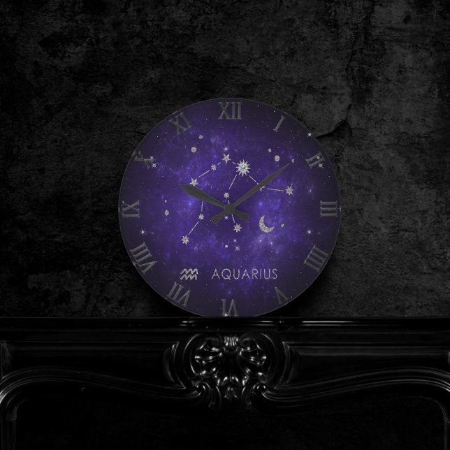 Lila Aquarius Zodiac | Astrology Horoscope Rund Klocka (Skapare uppladdad)