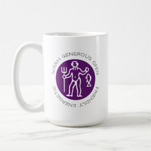 Lila Aquarius Zodiac Stjärntecken Astrology Trait Kaffemugg