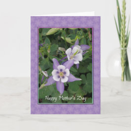 Lila Aquilegia, Columbine Mors dag Card Kort