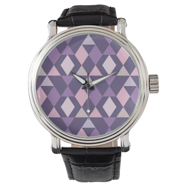 Lila Arabiska Geometric Mönster Armbandsur (Framsida)