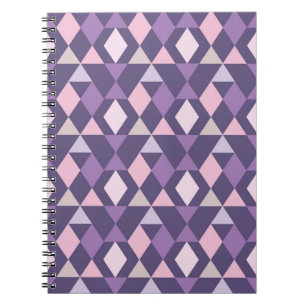 Lila arabiskt geometriskt mönster anteckningsbok med spiral
