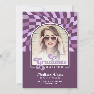Lila Arch Warpe Checkated Retro Studenten Meddelande