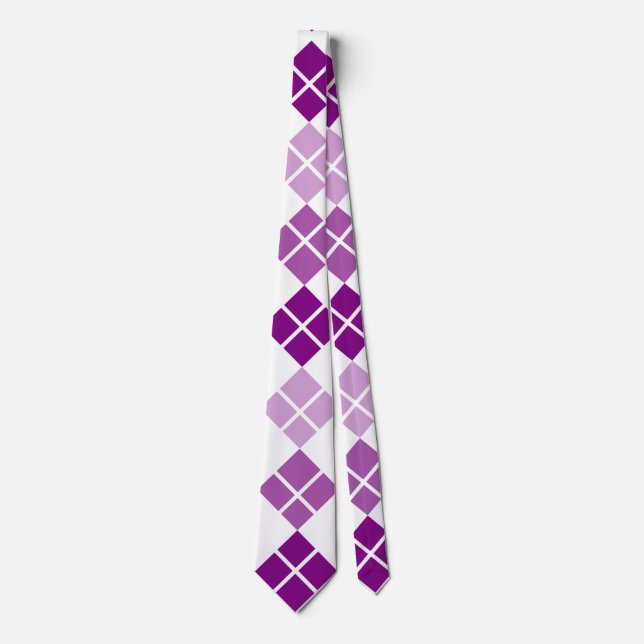 Lila Argyle Anpassningsbar Tie Slips (Framsida)