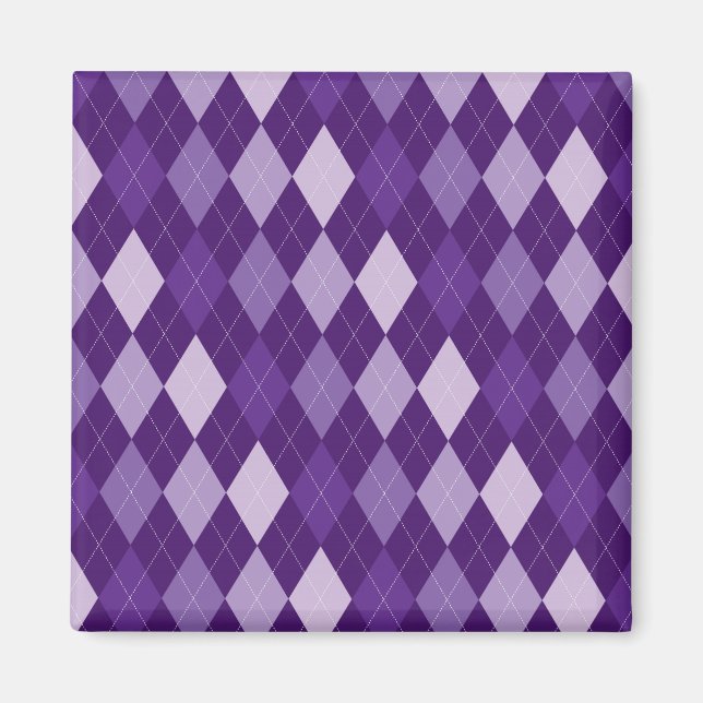 Lila argyle mönster magnet (Framsidan)