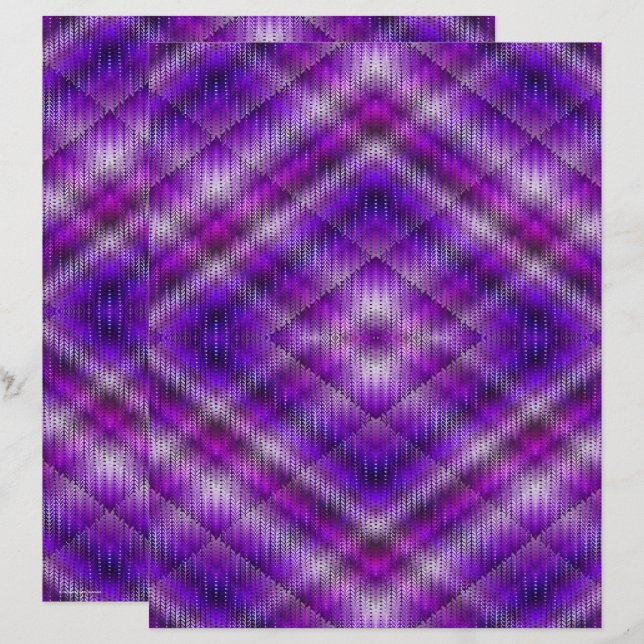 Lila Argyle Scrapbookspapper 2-Sidig Sida (Fram/baksida)