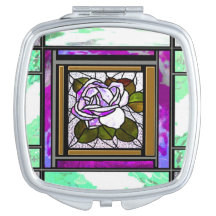 Lila Art Deco Compact Spegel