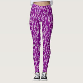 Lila Art Deco Flowersängar Leggings
