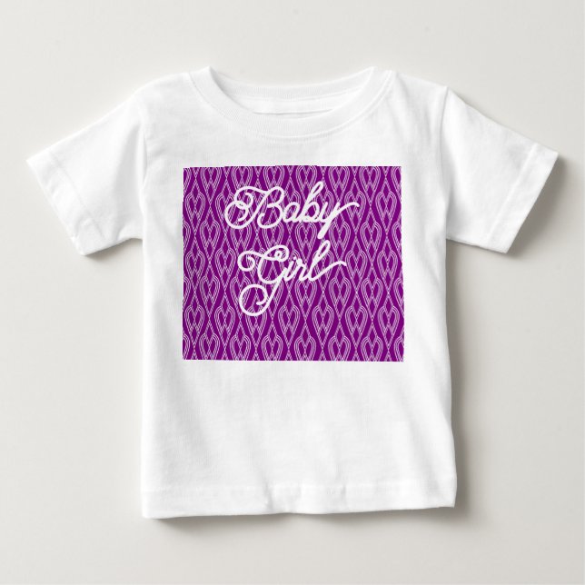 Lila Art Deco Flowersängar T Shirt (Framsida)