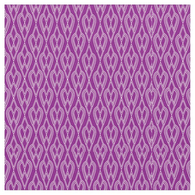 Lila Art Deco Flowersängar Tyg (Närbild)