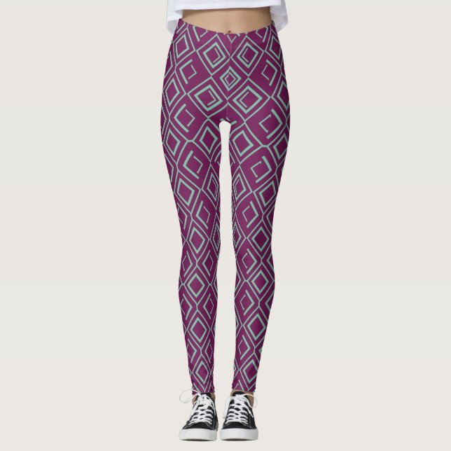 Lila Art Deco Leggings (Framsida)