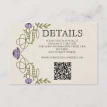 Lila Art Nouveau Bröllopswebbplats QR-kod