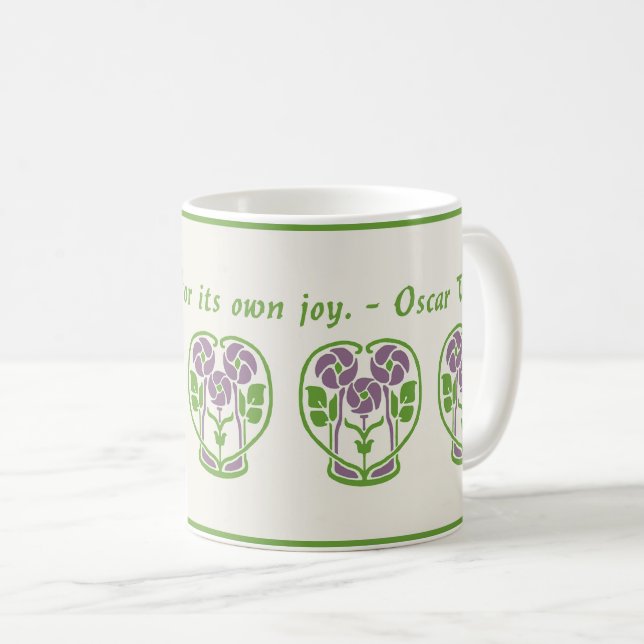 Lila Art nouveau Flowers Coffee Mugg (Framsida höger)