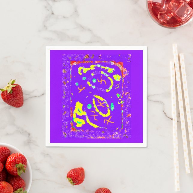 LILA ART PLATE DESIGN MED SNAZZY FRECKLES PAPPERSSERVETT (Insitu)