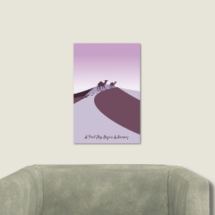 Lila Art, Slogan, Camels Walk the Desert Poster