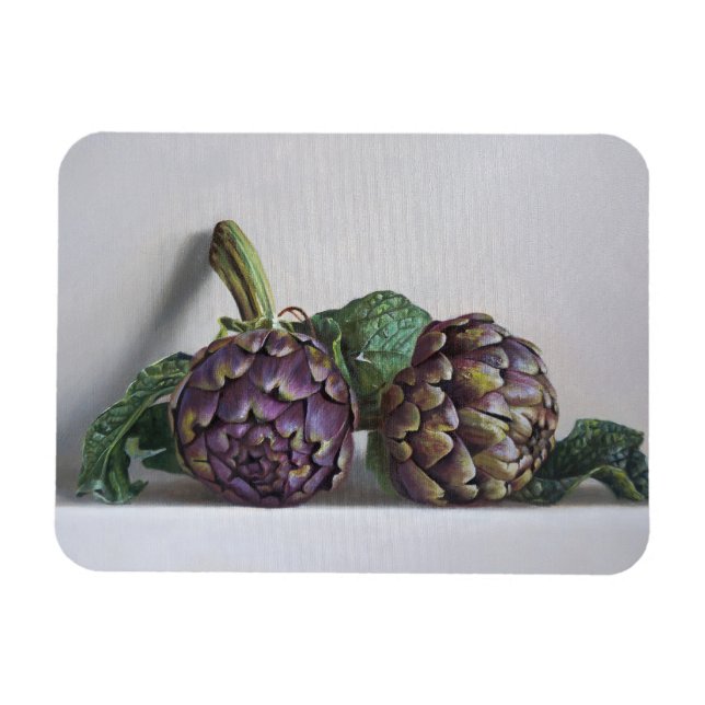 Lila Artichocker Hyperrealism Målning Magnet (Horisontell)
