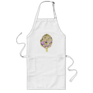 Lila Artichoke Apron Långt Förkläde