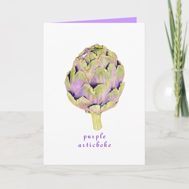 Lila Artichoke Card Kort (Framsida)
