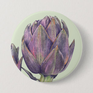 Lila Artichoke grönt Rund knapp