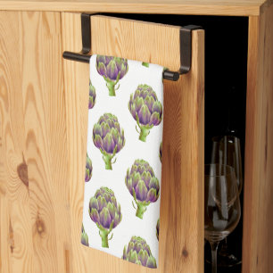 Lila Artichoke Mönster Kökshandduk