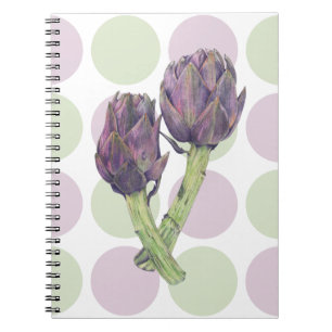 Lila Artichoke-punkter - bärbar dator Anteckningsbok