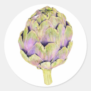 Lila Artichoke Sticker Runt Klistermärke