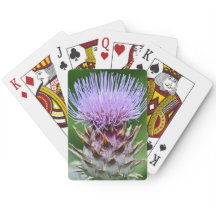 Lila Artichoke Thistle Head Blommigt