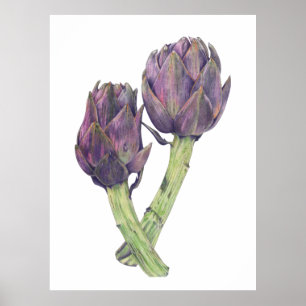 Lila Artichokes Art Skriv ut Poster