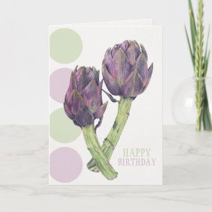 Lila Artichokes födelsedagskort Kort