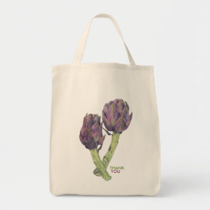 Lila Artichokes Party favors Organic Bag Tygkasse
