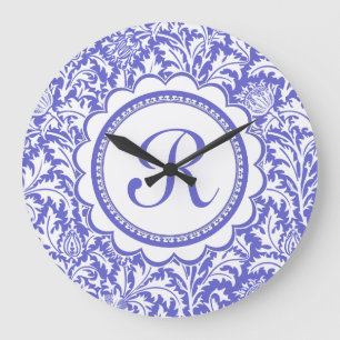 Lila Arts and Crafts William Morris Blommigt Stor Klocka