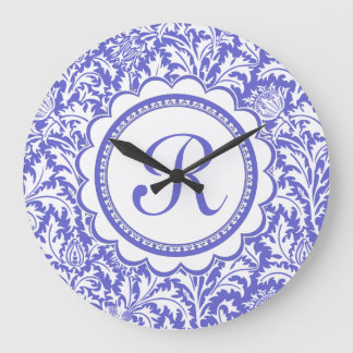 Lila Arts and Crafts William Morris Blommigt Stor Klocka
