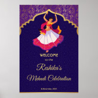 Lila Asian Arabian golden mönster gräns Mehndi
