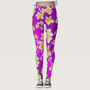 lila, asiatisk, gult, vit, blommande, ljus, guld, leggings