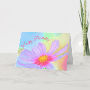 Lila Aster Flower Grattis på födelsedagen Kort