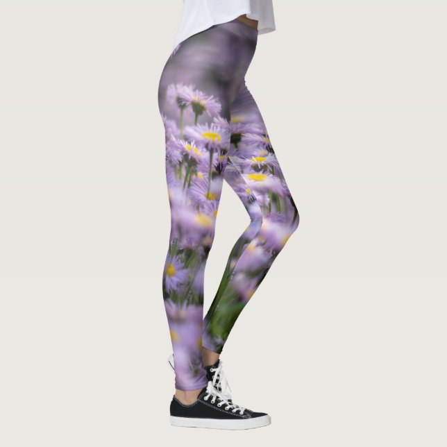 Lila Aster Flowers Leggings (Höger)