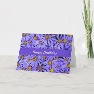 Lila Aster Flowers vid RHS Gardens Grattis på föde Kort
