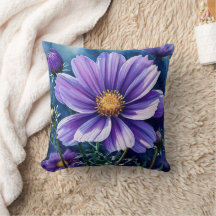 Lila Aster September Birkeland Flower Watercolor