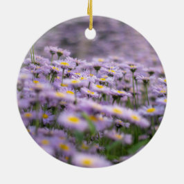 Lila Asterblommor Julgransprydnad Keramik