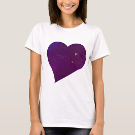 Lila Astral Hjärt Flowy Crop Top T-shirt