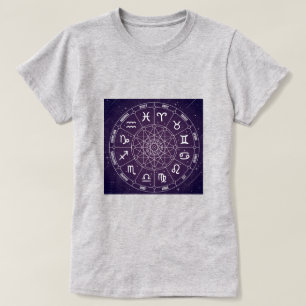 Lila Astrology-hjul T Shirt