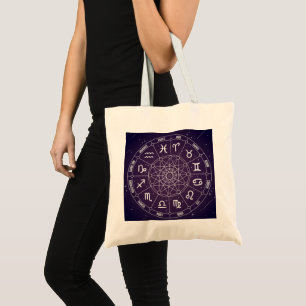 Lila Astrology-hjul Tygkasse
