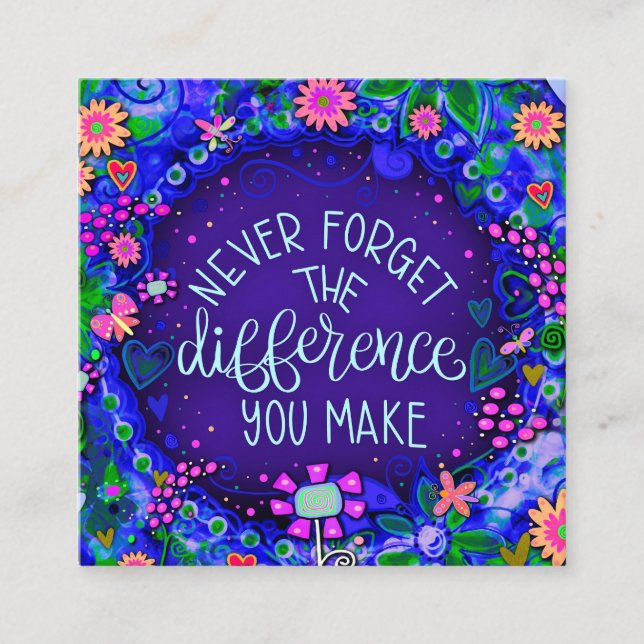 Lila att du gör skillnad på skenditetskort fyrkantigt visitkort (Framsida)