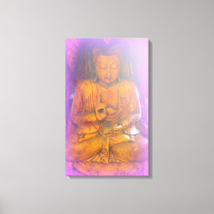 lila aura buddha inslagen canvas
