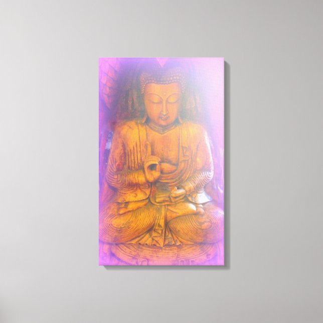 lila aura buddha inslagen canvas (Framsida)