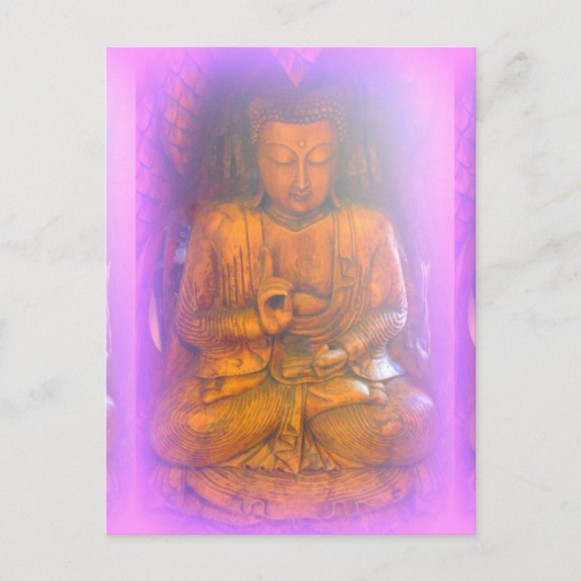 lila aura buddha-vykort vykort (Framsida)