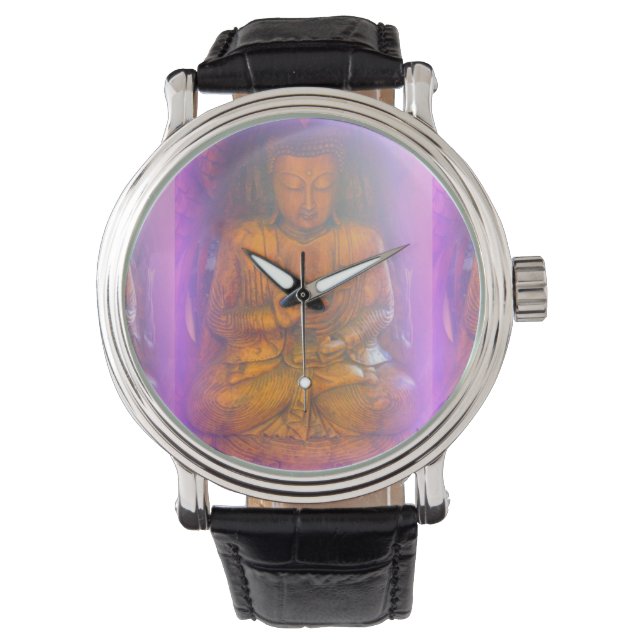 lila aura buddha watch armbandsur (Framsida)