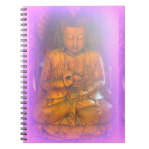 lila aura mediterar buddha-anteckningsbok anteckningsbok