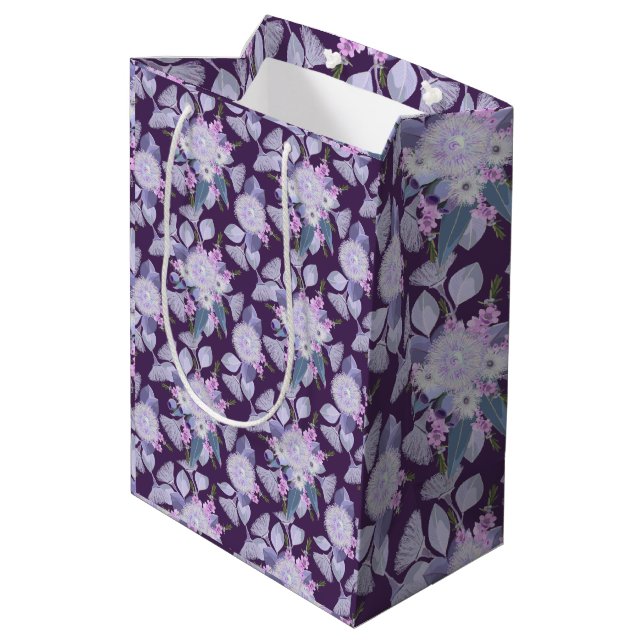Lila Australian WildblomGift Bag (Baksidan Vinklad)
