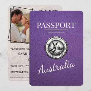 Lila Australiens pass Spara datum Datumet